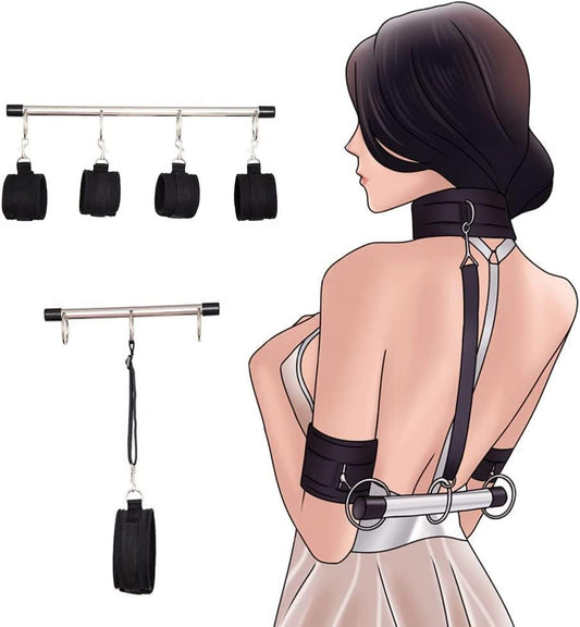 Bed Restraints for Ankles Queen Size Bed Leg Spreader Bar Bonage Kit for Couples Sex Tie Downs Under Mattress for King Bed Straps for Adult Play Sexy Handcuffs Set for Bedroom Toys Sweater V62V