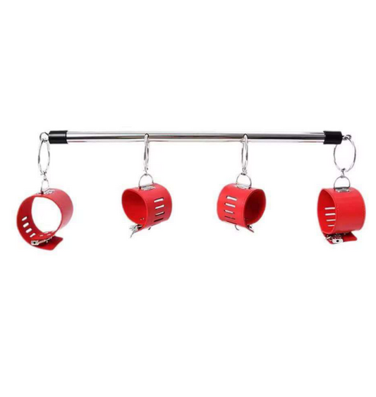 Spreader Bar Heavy Duty Stainless Steel Expandable Silver Bar Red