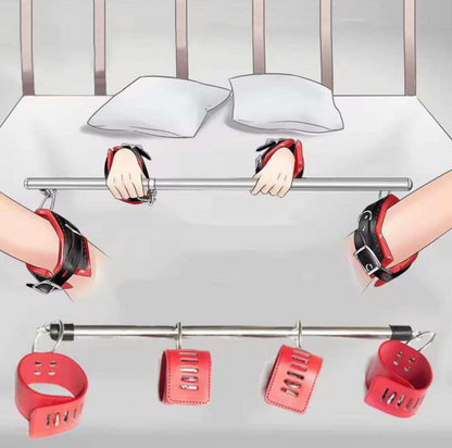 Spreader Bar Heavy Duty Stainless Steel Expandable Silver Bar Red